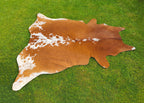 Tan Brown and White Hereford Cowhide Area Rug