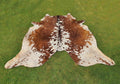 Reddish Brown and White Speckled Hair-On Cowhide Rug