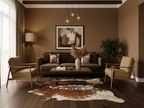 Reddish Brown and White Speckled Hair-On Cowhide Rug