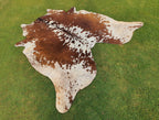 Reddish Brown and White Speckled Hair-On Cowhide Rug
