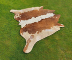 Brown and White Unique Print Hereford Cowhide Rug