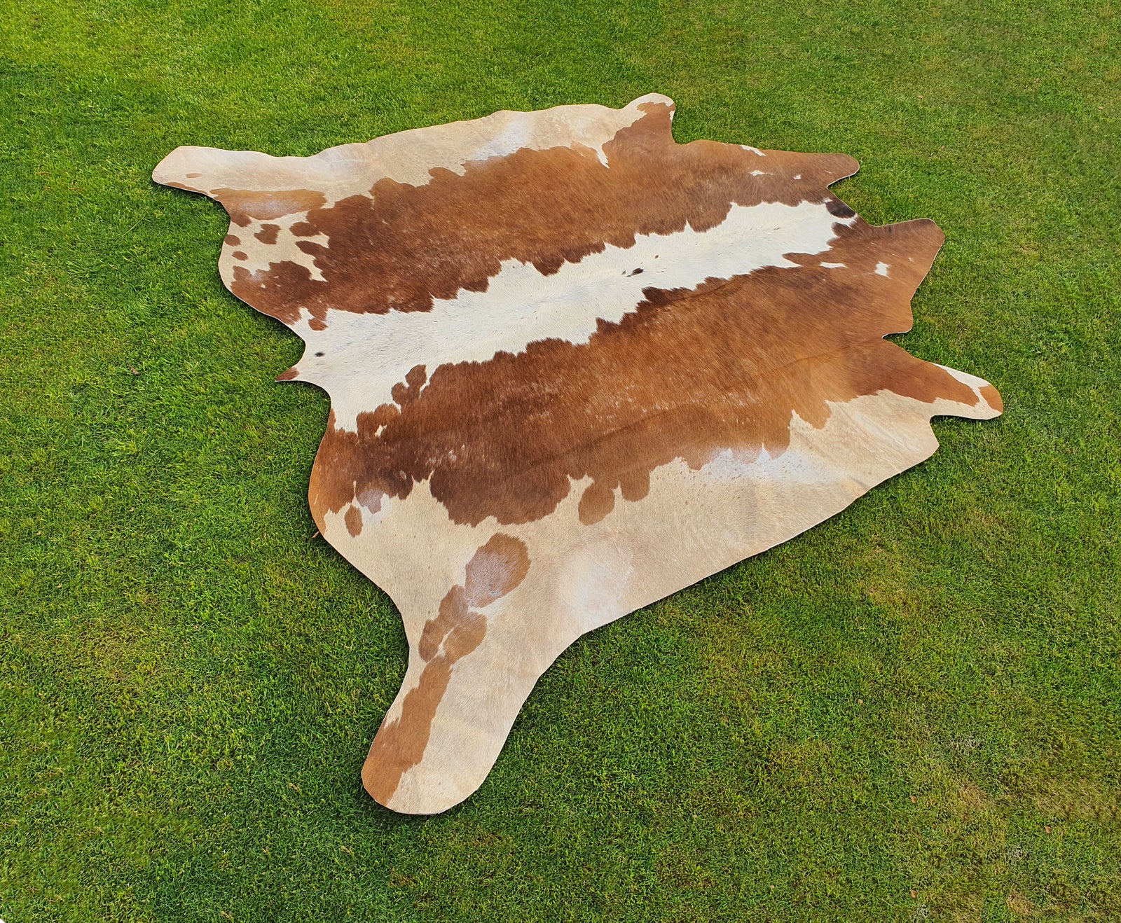 Brown and White Unique Print Hereford Cowhide Rug