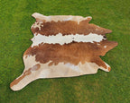 Brown and White Unique Print Hereford Cowhide Rug