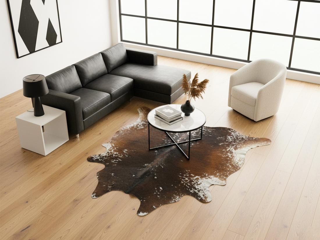 Luxury Tricolor Cowhide in Unique Design for Home Décor