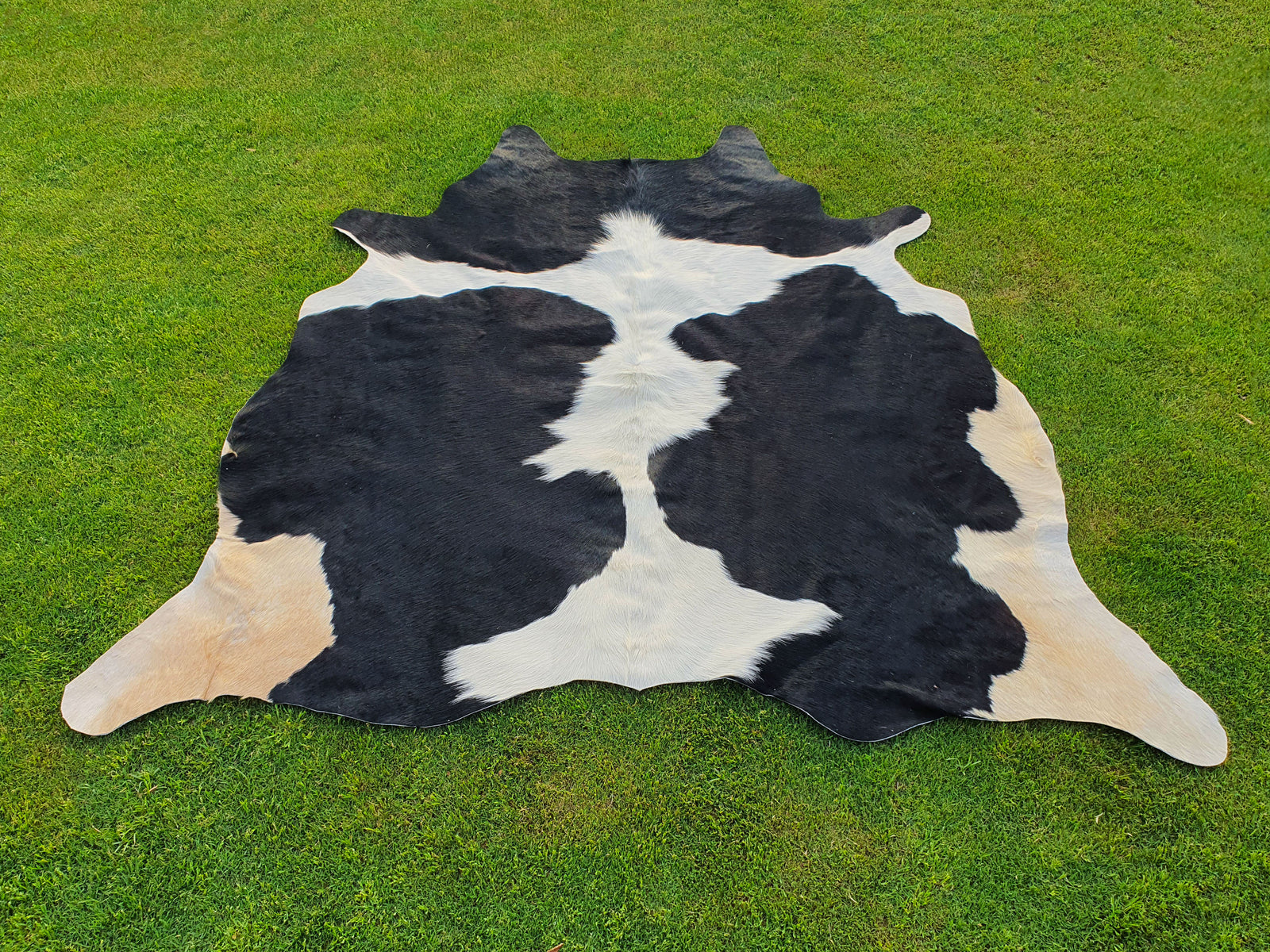 Black and White Panda Print Luxury Cowhide Rug