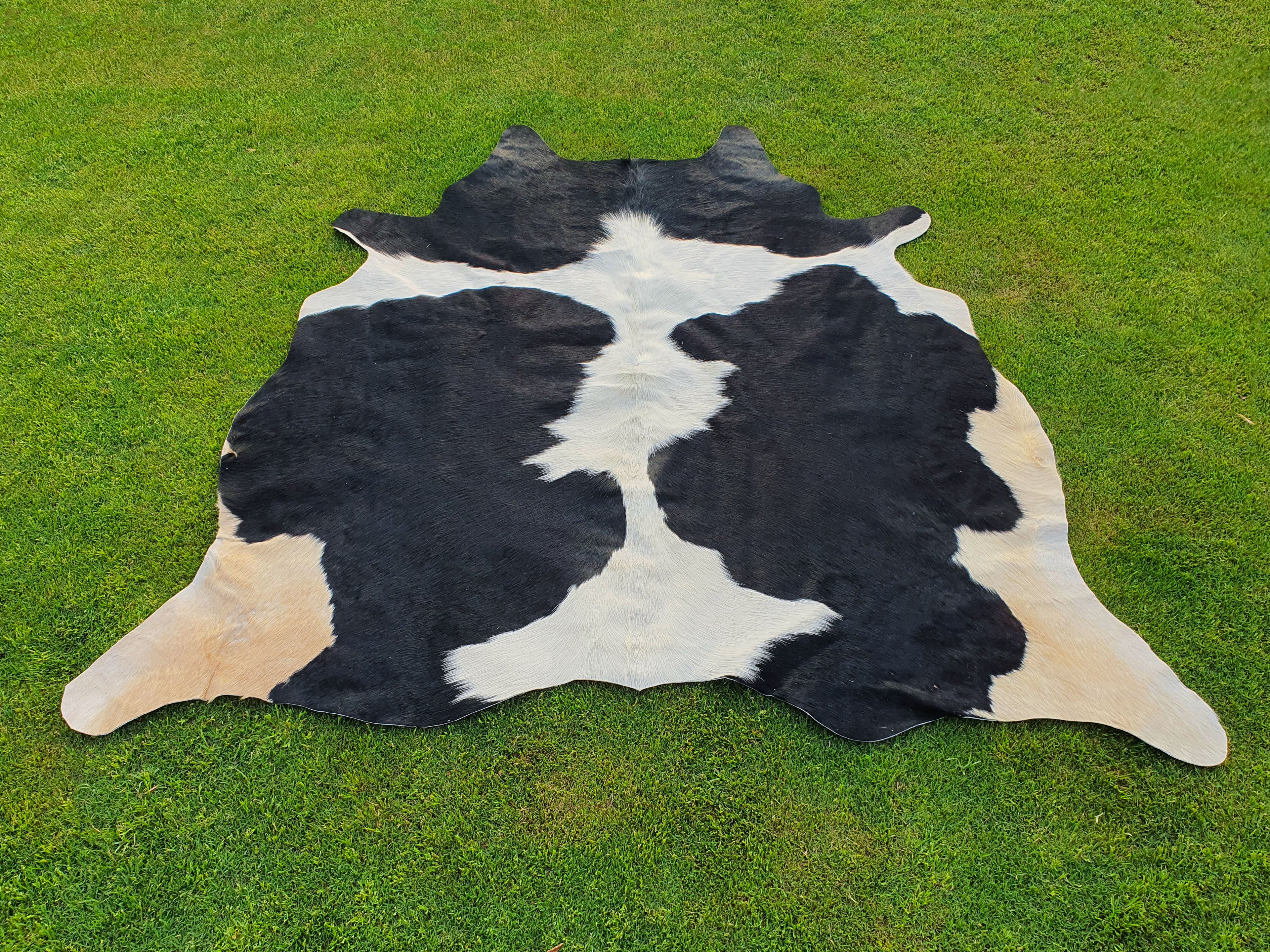Black and White Panda Print Luxury Cowhide Rug