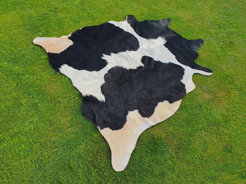 Black and White Panda Print Luxury Cowhide Rug