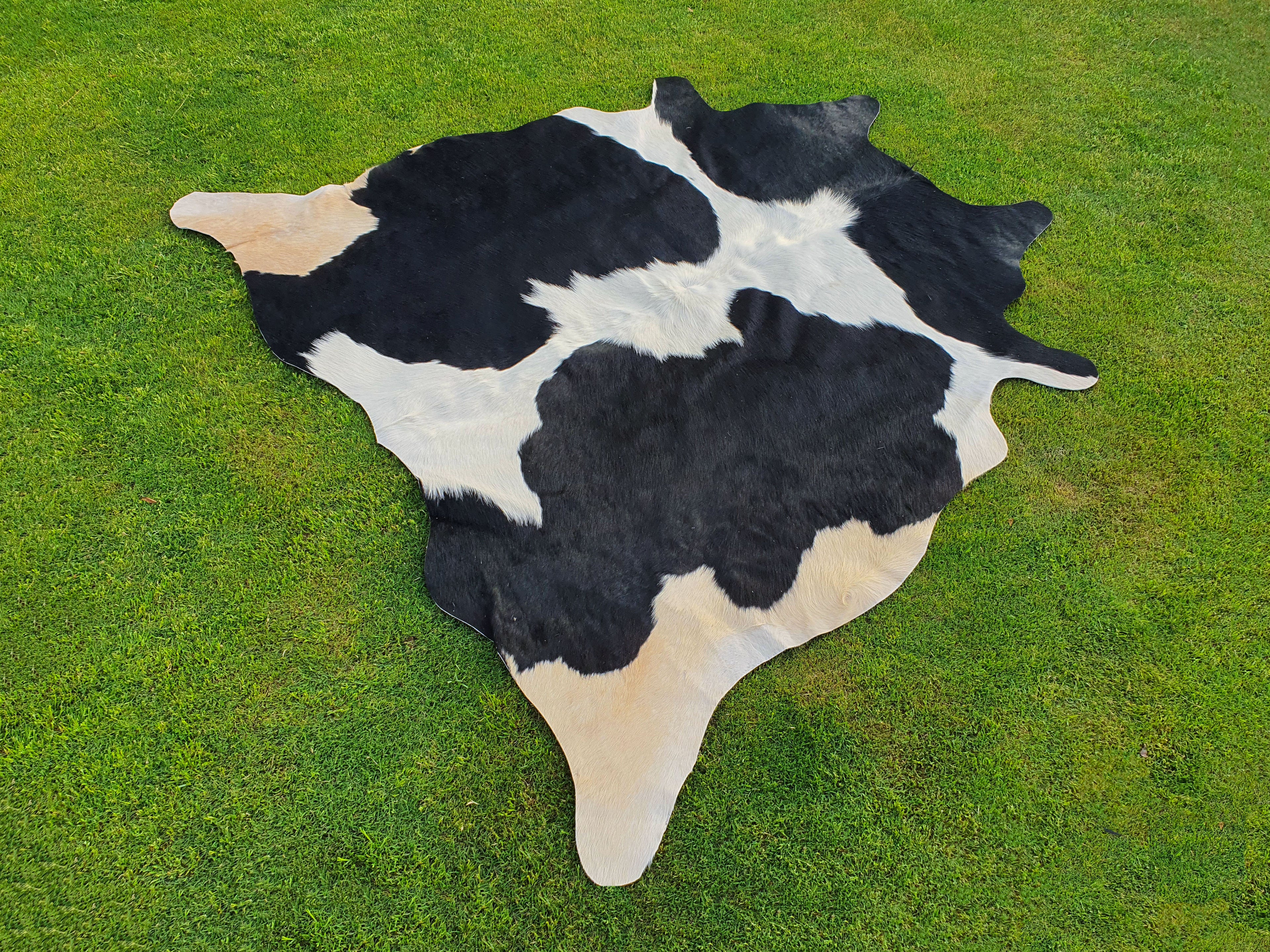 Black and White Panda Print Luxury Cowhide Rug