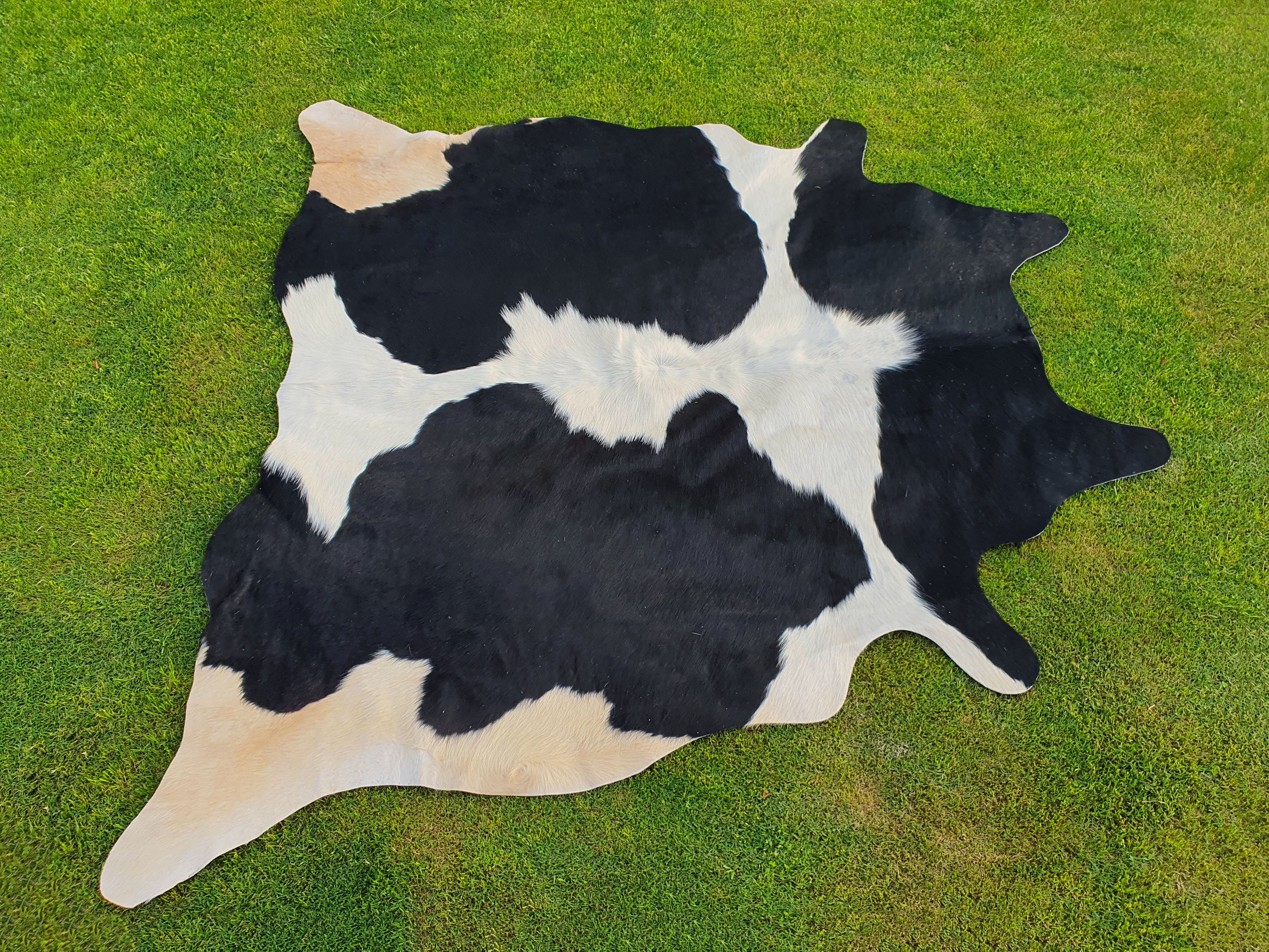 Black and White Panda Print Luxury Cowhide Rug