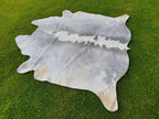 Grey and White Luxury Hereford Cowhide Rug