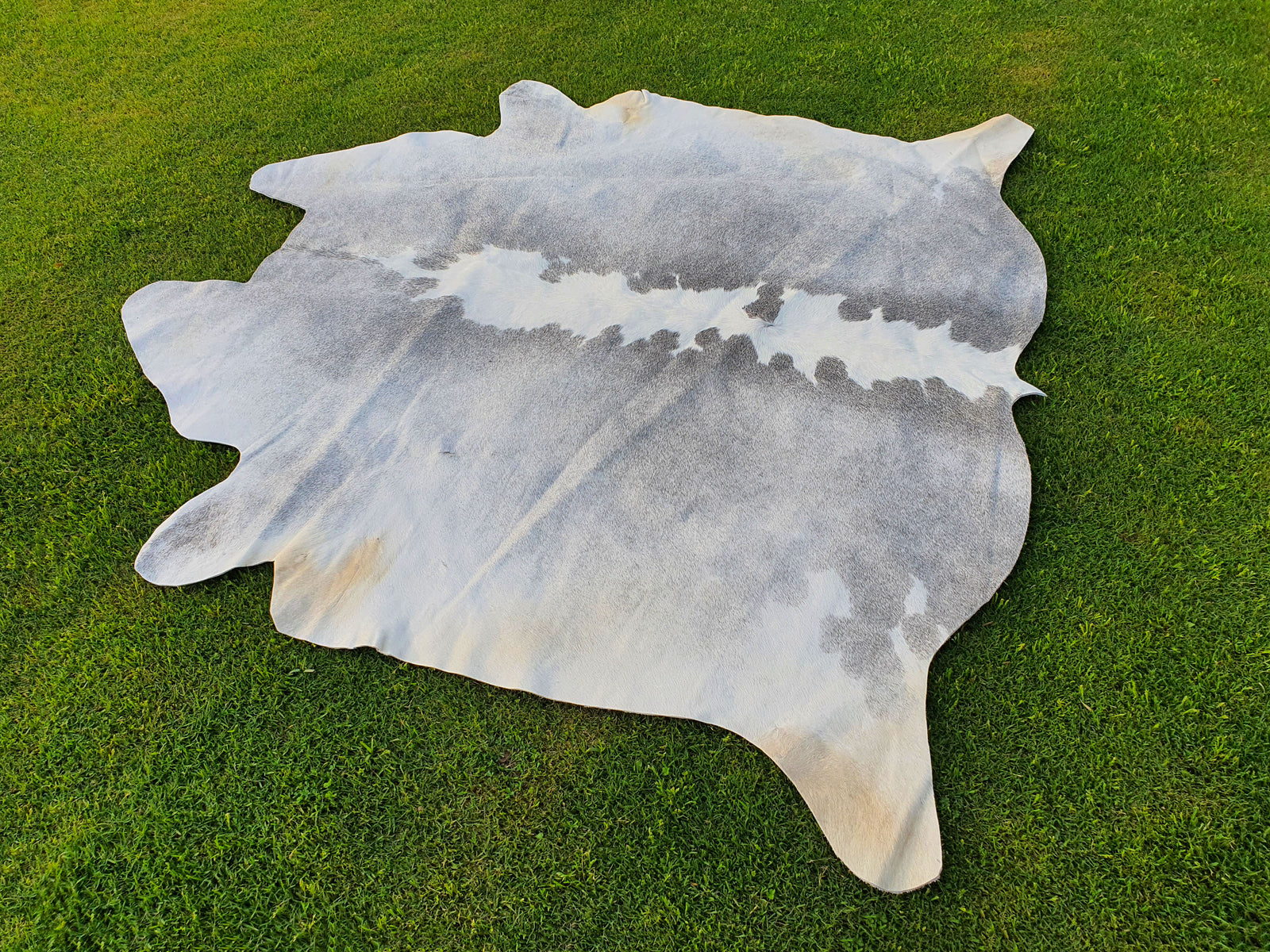 Grey and White Luxury Hereford Cowhide Rug