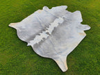 Grey and White Luxury Hereford Cowhide Rug