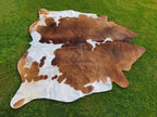 Brown and White Hair-On Cowhide Rug in Panda Print