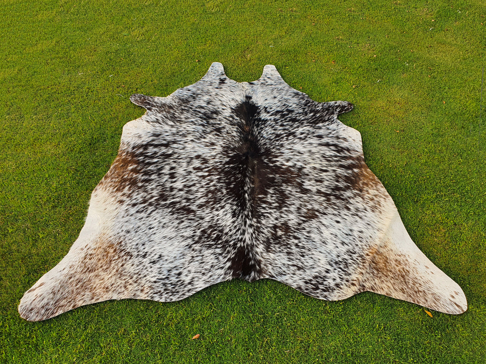 Salt and Pepper Print Tricolor Luxury Cowhide Rug