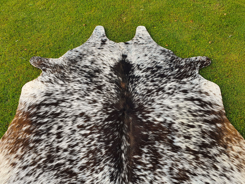 Salt and Pepper Print Tricolor Luxury Cowhide Rug