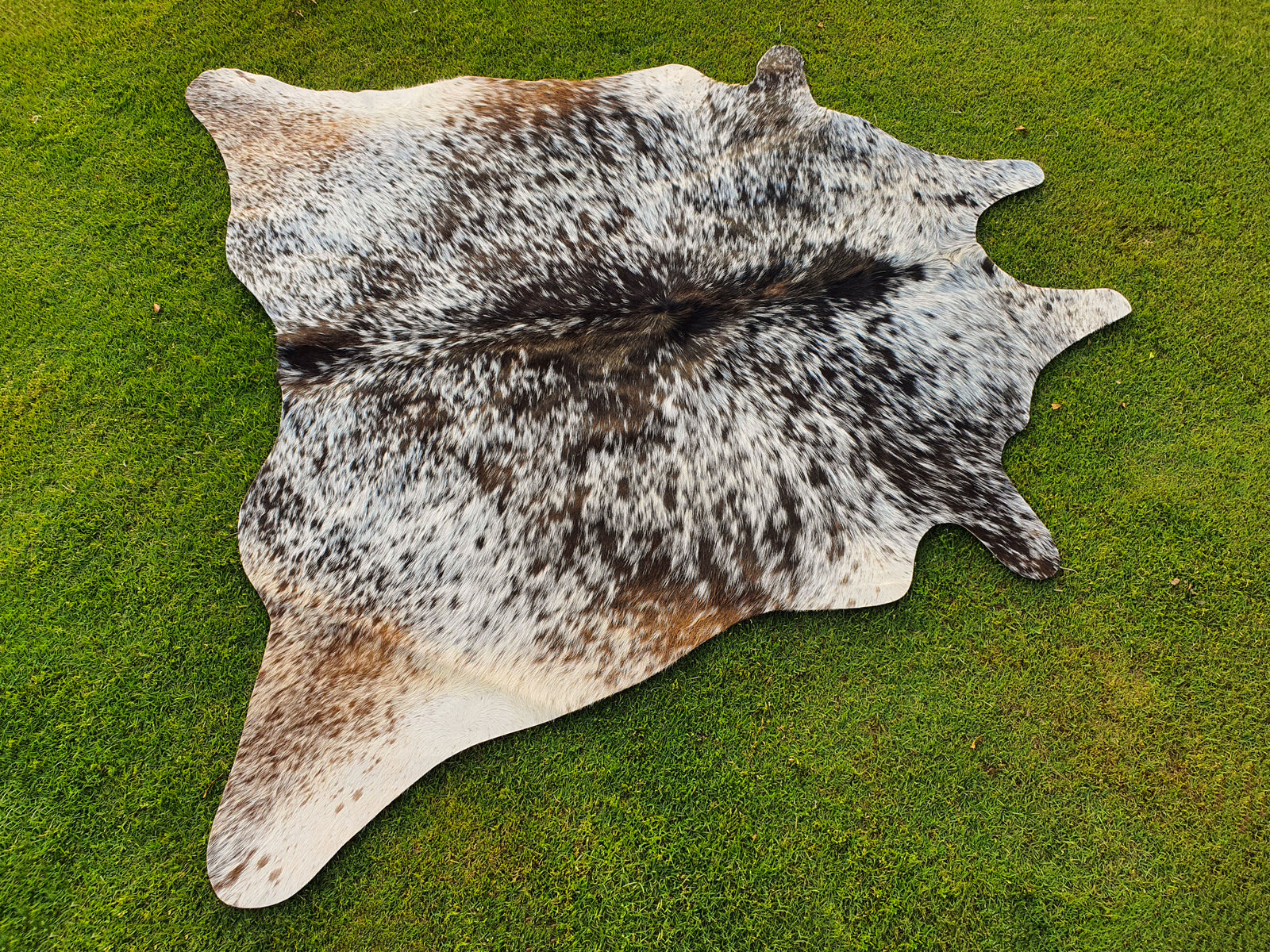 Salt and Pepper Print Tricolor Luxury Cowhide Rug