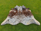 Tricolor Salt and Pepper Print Cowhide Rug