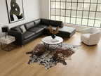 Tricolor Salt and Pepper Print Cowhide Rug