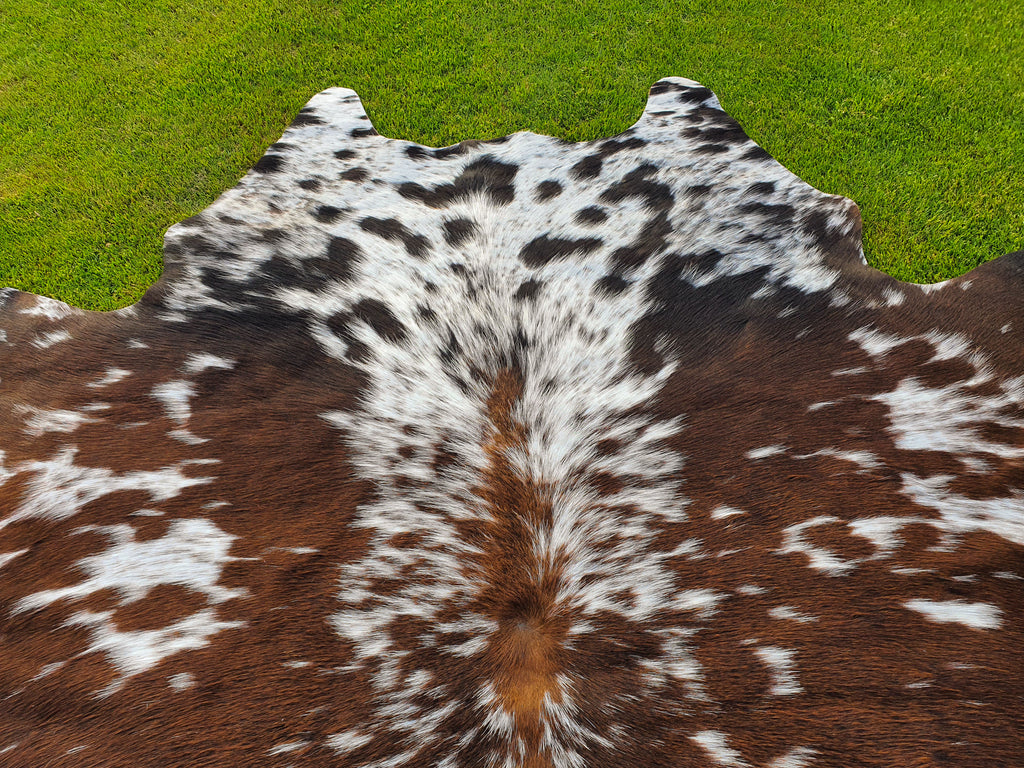 Tricolor Salt and Pepper Print Cowhide Rug
