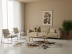 Tan Brown and White Cowhide Rug with Salt and Pepper Print