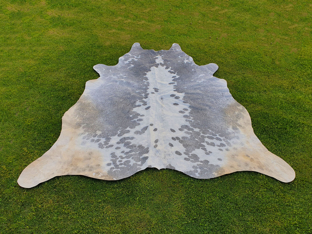Grey and White Exclusive Hereford Cowhide Rug