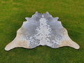 Grey and White Exclusive Hereford Cowhide Rug