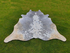 Grey and White Exclusive Hereford Cowhide Rug