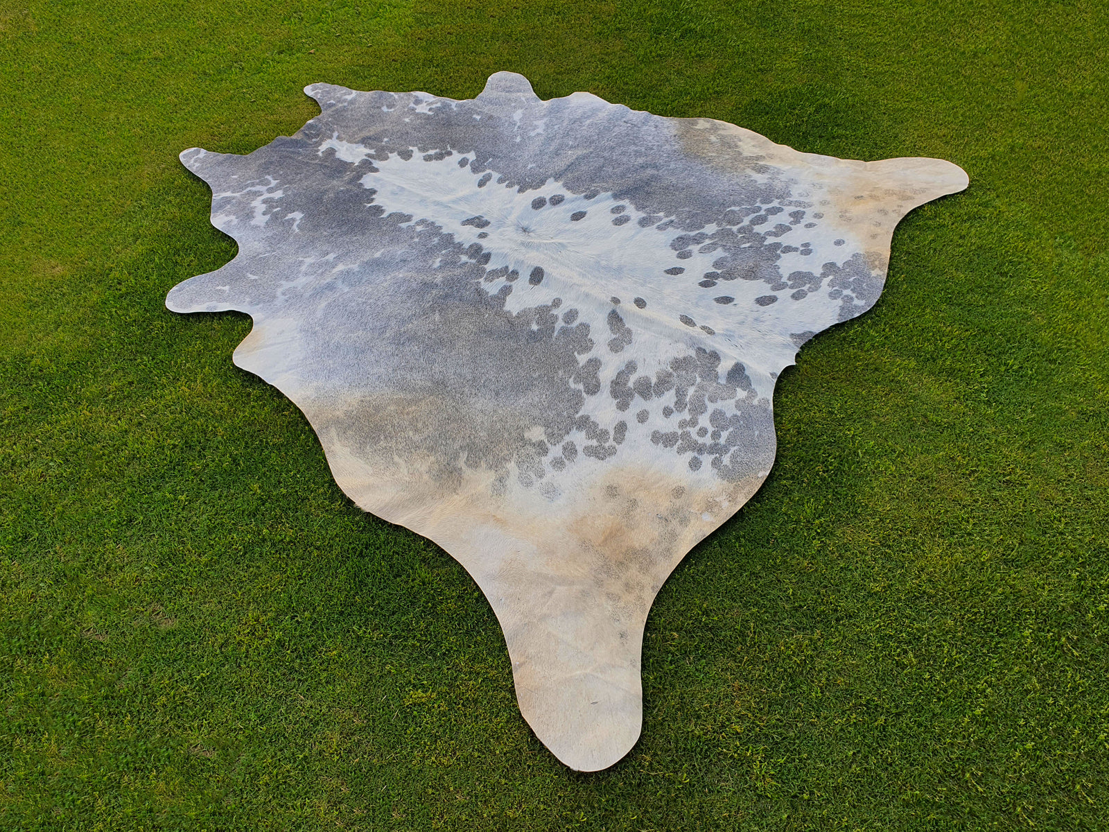 Grey and White Exclusive Hereford Cowhide Rug