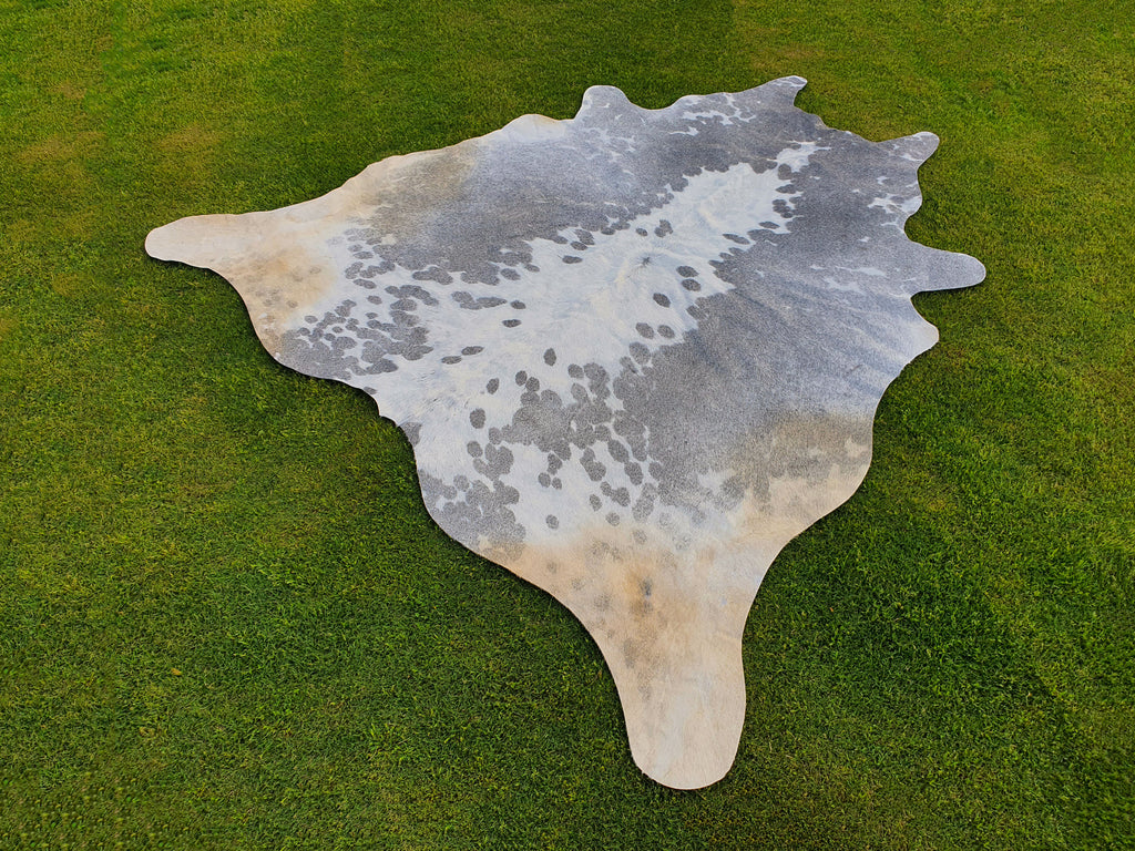 Grey and White Exclusive Hereford Cowhide Rug