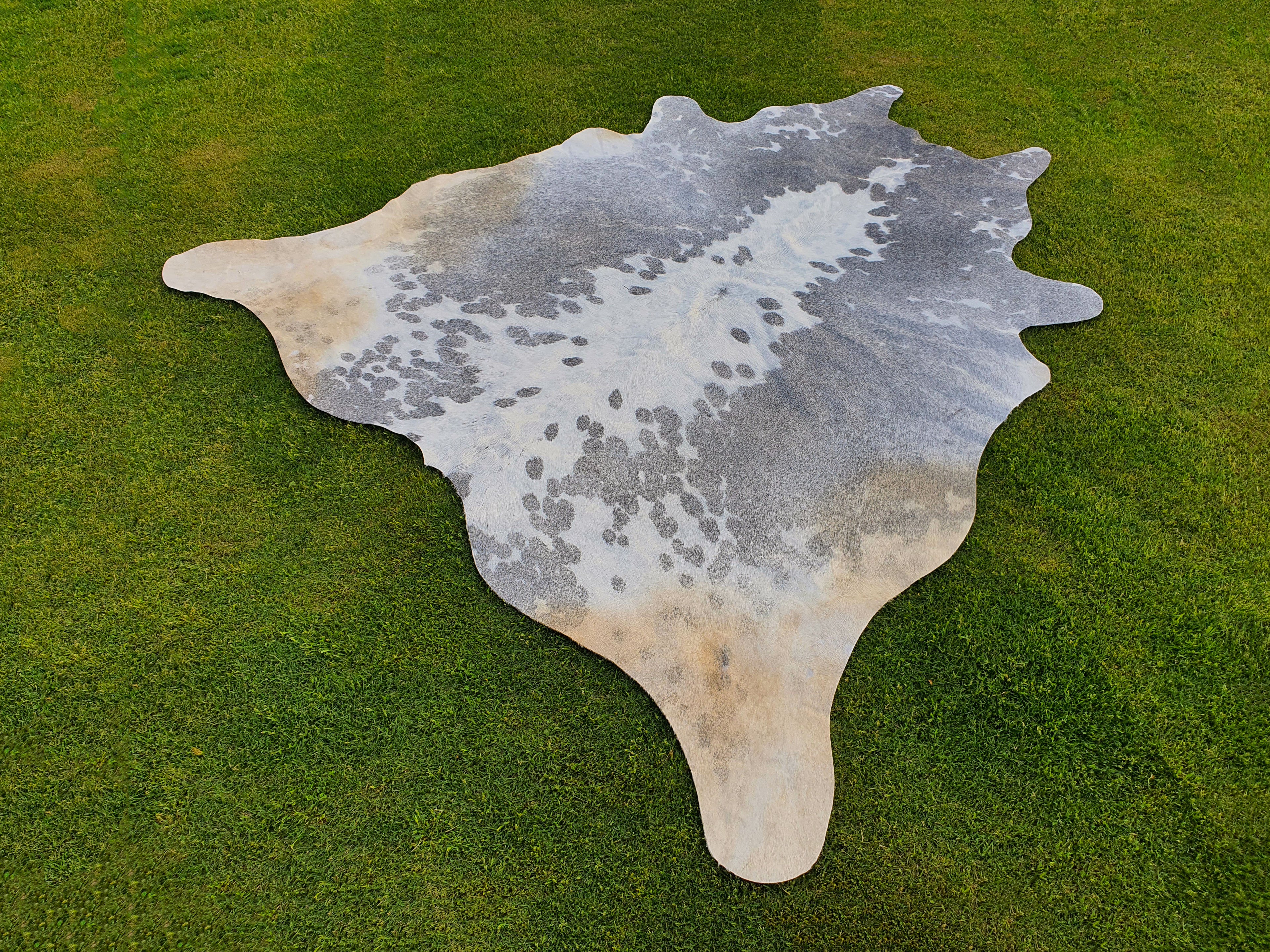 Grey and White Exclusive Hereford Cowhide Rug