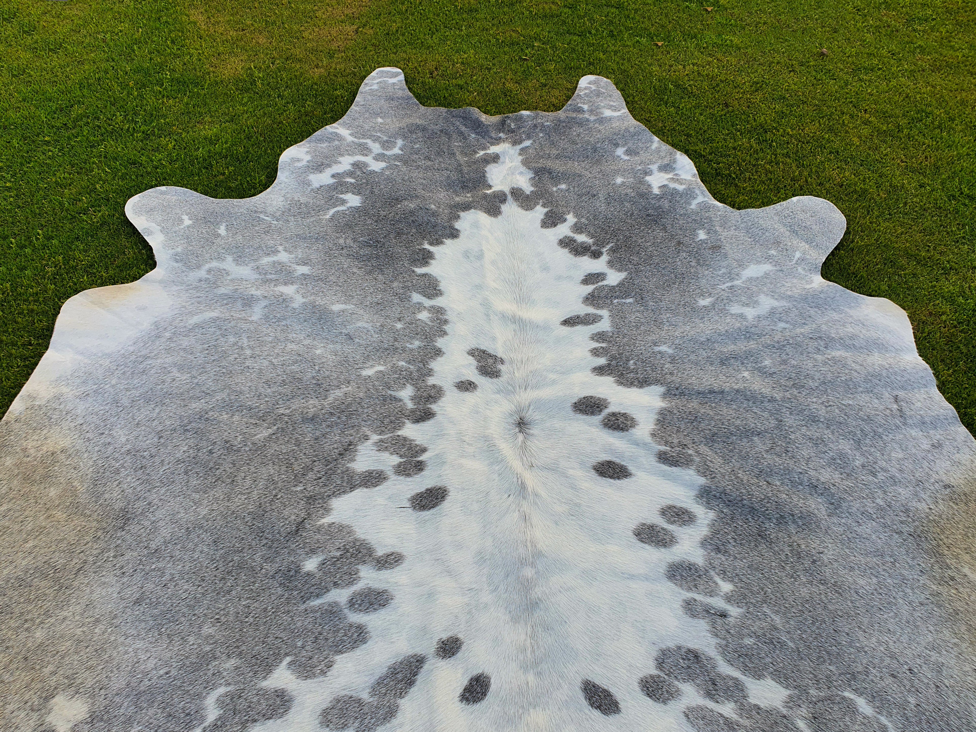 Grey and White Exclusive Hereford Cowhide Rug