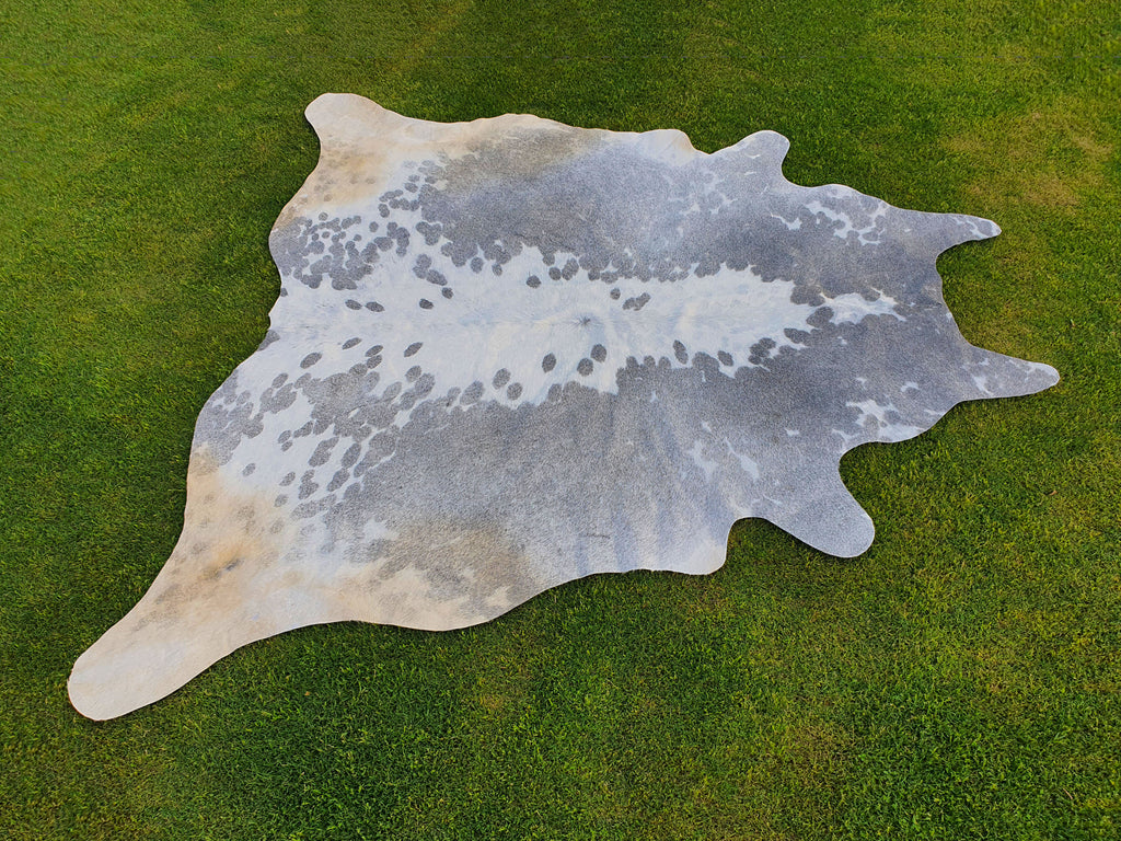 Grey and White Exclusive Hereford Cowhide Rug