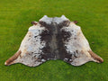 Tricolor Black and White Speckled Cowhide Rug
