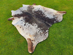 Tricolor Black and White Speckled Cowhide Rug