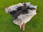 Tricolor Black and White Speckled Cowhide Rug