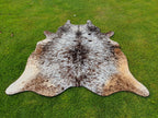 Exclusive Tricolor Cowhide Rug in Salt and Pepper Print
