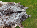 Exclusive Tricolor Cowhide Rug in Salt and Pepper Print