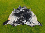 Luxury Black and White Cowhide with Salt and Pepper Print