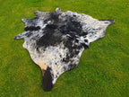Luxury Black and White Cowhide with Salt and Pepper Print