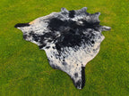 Luxury Black and White Cowhide with Salt and Pepper Print