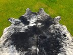 Luxury Black and White Cowhide with Salt and Pepper Print