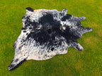 Luxury Black and White Cowhide with Salt and Pepper Print