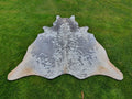 Grey and White Speckled Hair-On Cowhide Rug