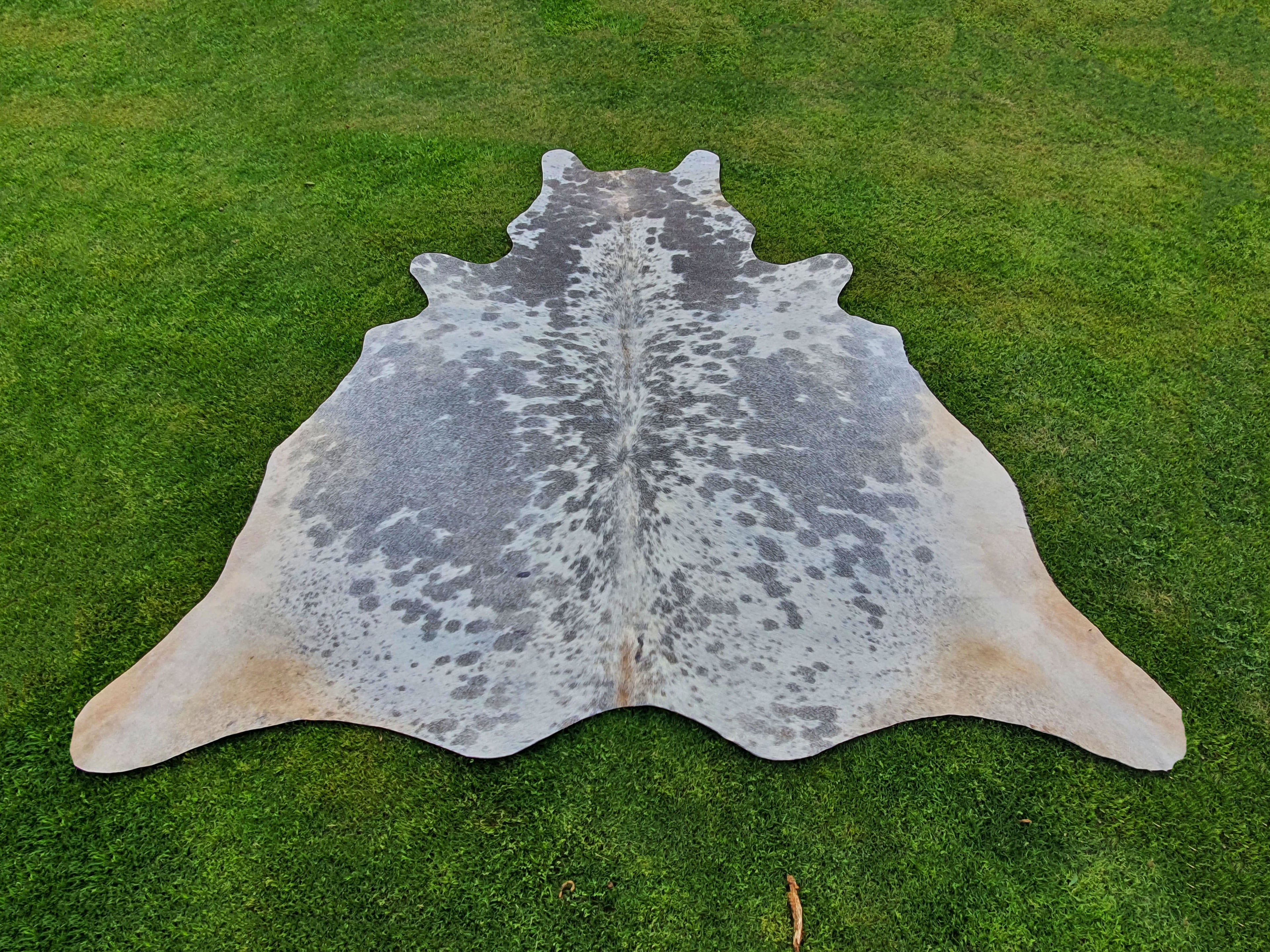 Grey and White Speckled Hair-On Cowhide Rug