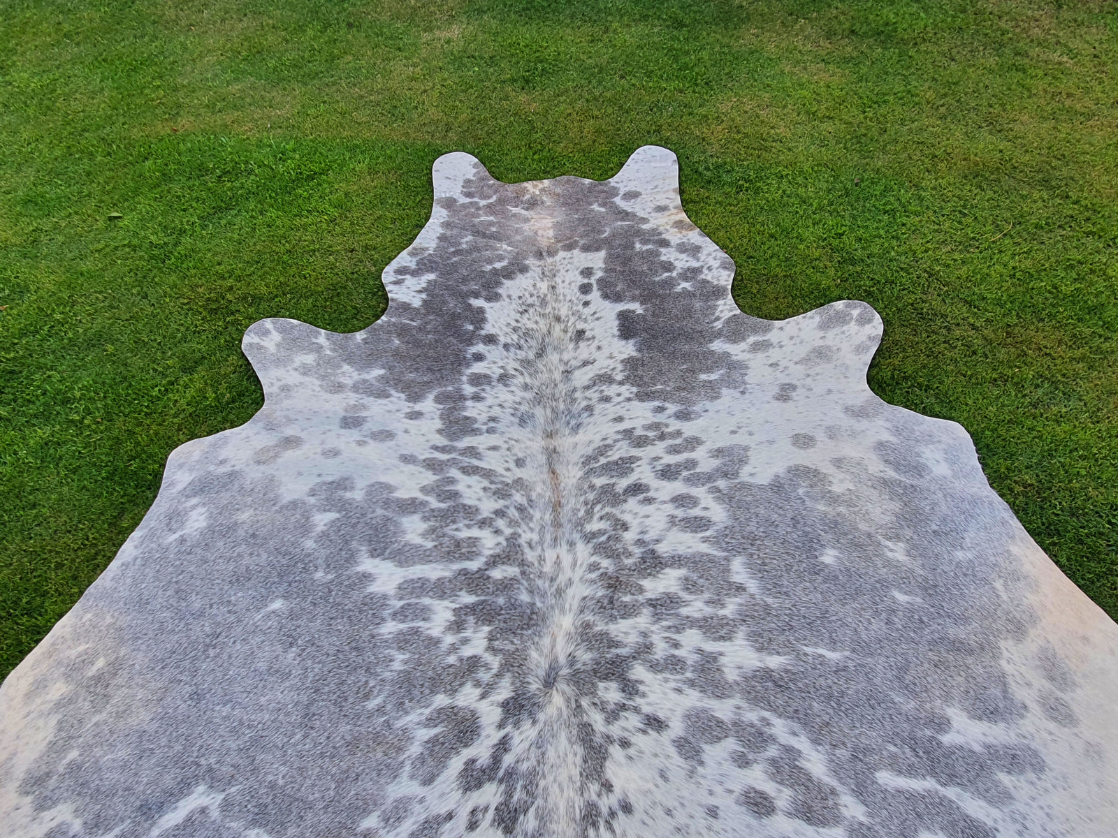 Grey and White Speckled Hair-On Cowhide Rug
