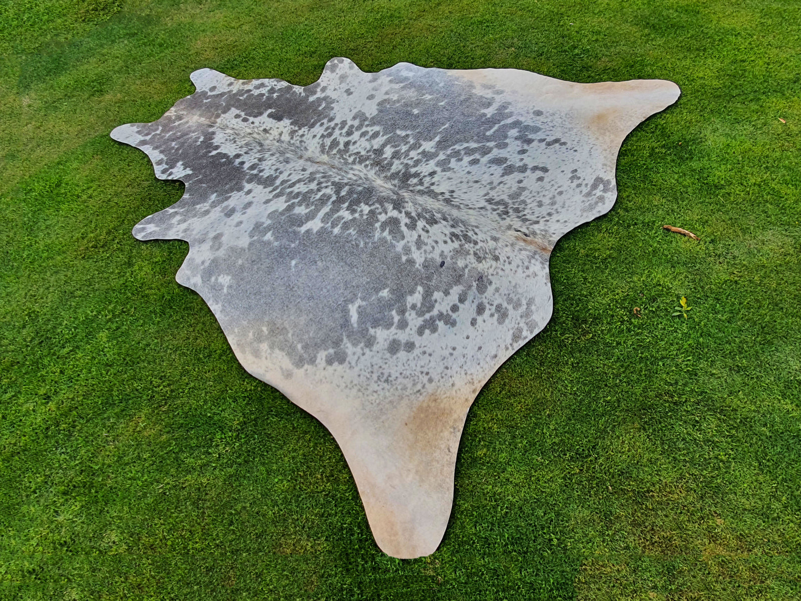 Grey and White Speckled Hair-On Cowhide Rug