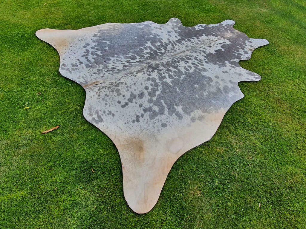 Grey and White Speckled Hair-On Cowhide Rug