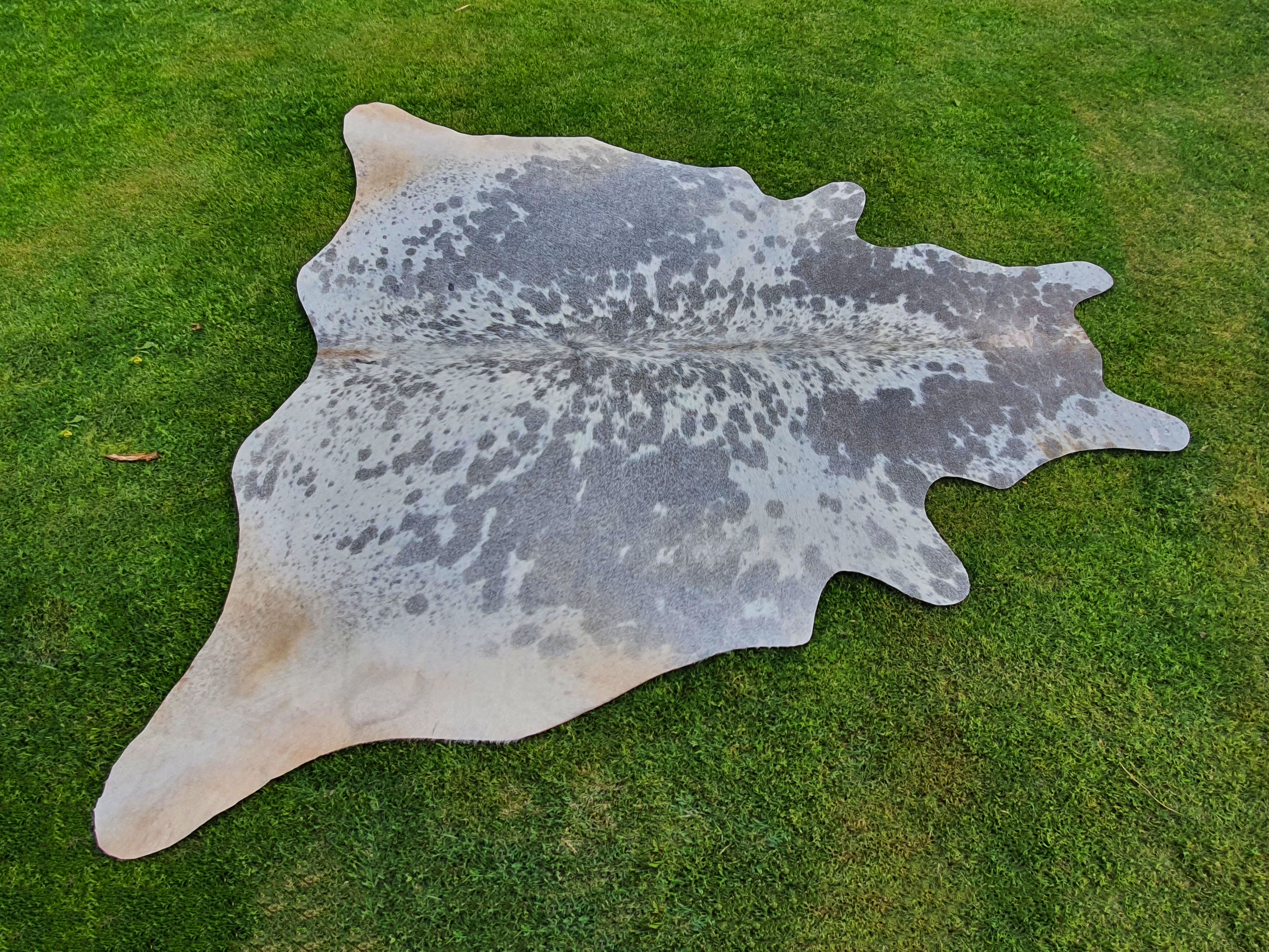 Grey and White Speckled Hair-On Cowhide Rug