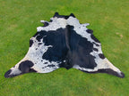 Black and White Hair-On Cowhide Rug in Panda Print