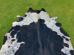 Black and White Hair-On Cowhide Rug in Panda Print